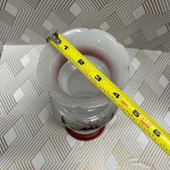 Antique Hand Blown Bristol Glass Vase Hand Painted - Picture 13 of 13